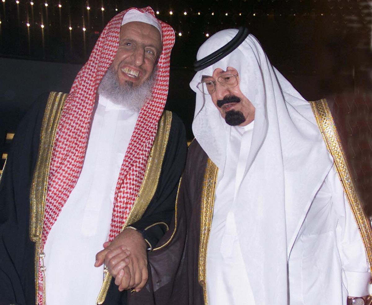 The late King Abdullah (right) and the Grand Mufti Sheikh Abdul Aziz Al-Asheikh. The Saudi royal family has always been close with the country's Wahhabi clerical establishment. King Salman has moved the kingdom close to the Wahhabi clerical establishment.